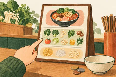 メニューの料金と注文条件を確認する様子